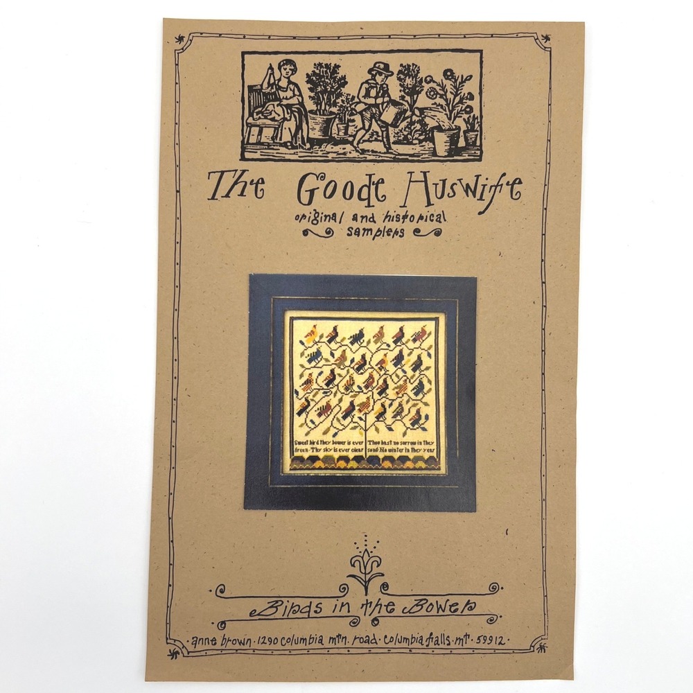 The Goode Huswife Birds in the Bower Cross Stitch Pattern Sampler RARE HTF